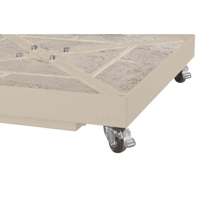 Platinum Platinum Voyager T2 zweefparasol SET - 270x270cm - Sandstone frame- Ivory - met ceramica voet en afdekhoes