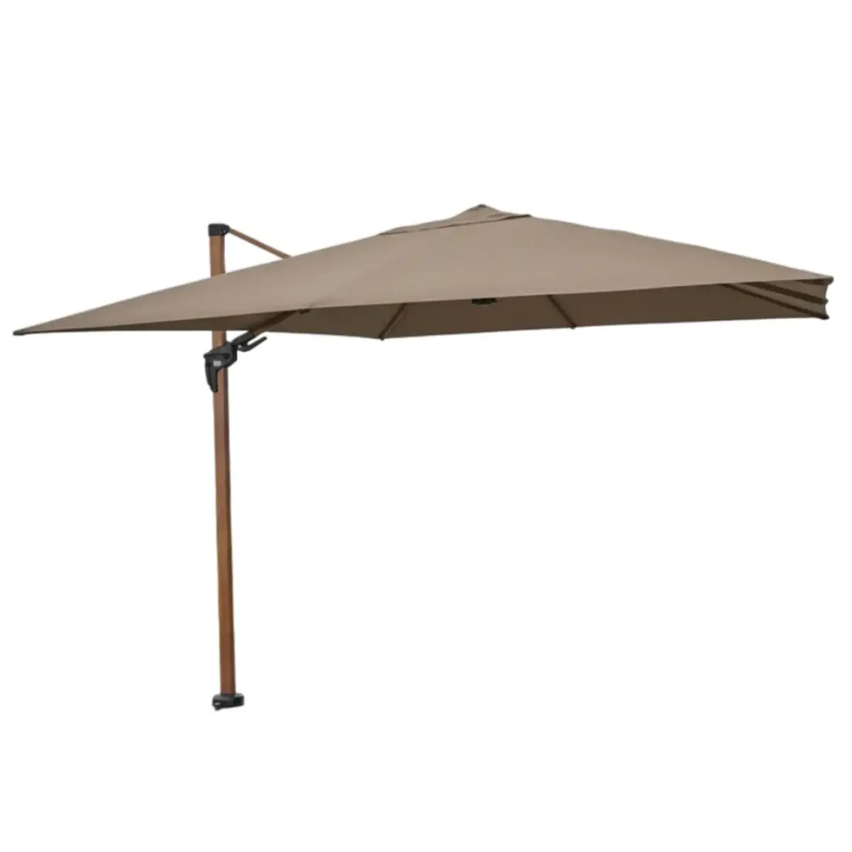Hamilton Bay Outdoor Hamilton Bay - zweefparasol set - LEVANTO PREMIUM T2 - WOODLOOK - TAUPE - 300x300cm + fillable base on wheels + cover