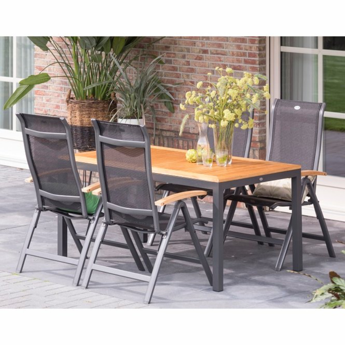 Hartman Hartman Alice RECLINER - TEAK arms - Xerix frame - 4x4 textilene black