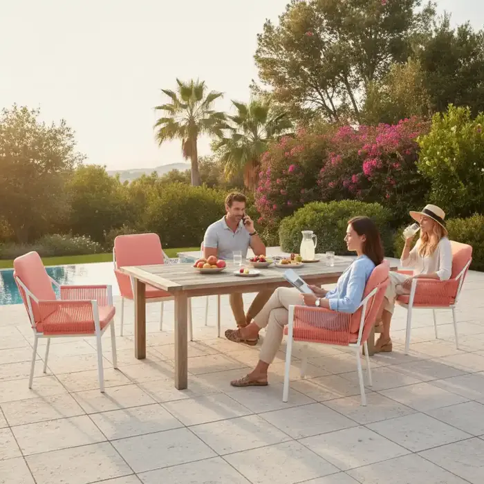 Tierra Outdoor Tierra Outdoor Liv Dining Chair met wit frame inclusief zitkussens - diverse kleuren - kleur