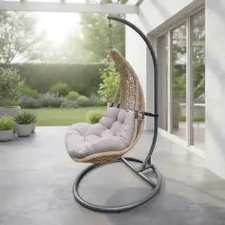 Hamilton Bay Outdoor Hamilton Bay Hangstoel EGG, KD-FOLDABLE taupe frame, Taupe kussen