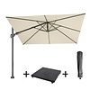 Platinum Challenger T2 free arm parasol SET - 300x300 w. 90KG BASE ON WHEELS and PROTECTIVE COVER