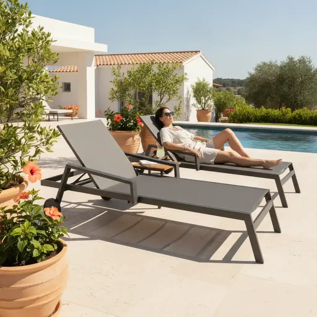 Callisto Callisto Lounger Tijmen stackable dark grey