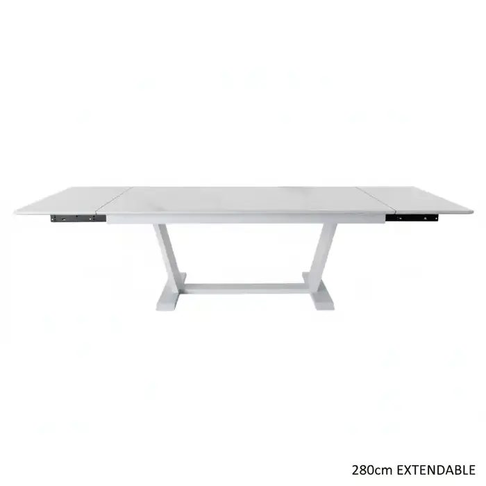 Proloisirs Proloisirs AMBER extension table 180/230/280 CM WHITE - CALACATTA CERAMIC TOP