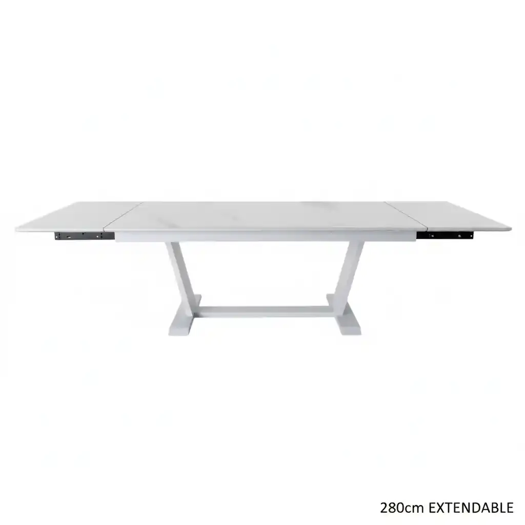 Proloisirs Proloisirs AMBER extension table 180/230/280 CM WHITE - CALACATTA CERAMIC TOP