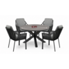 Tierra Outdoor 5-piece garden set with 4 Liv armchairs Charcoal and a forest table 120cm