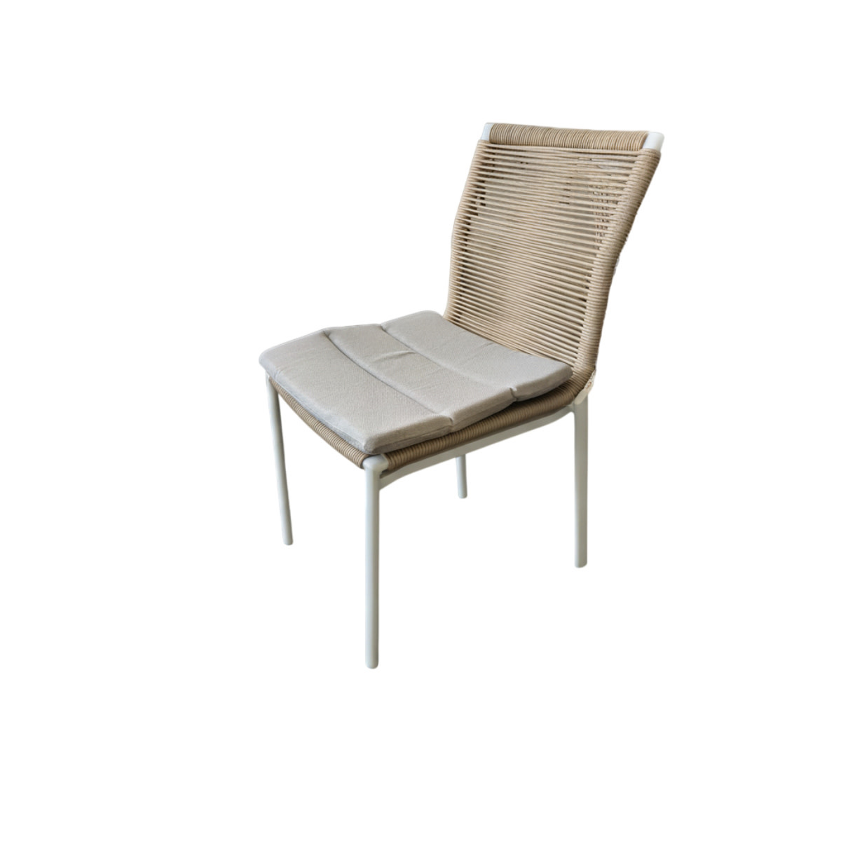 Hamilton Bay Outdoor Hamilton Bay Friendly stapelstoel met zitkussen - wit frame - natural wicker