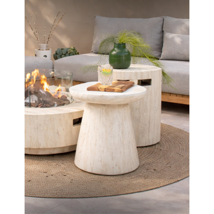 Happy Cocooning Happy Cocooning - Side table Round - 45cm rond - 45cm hoog - travertin - HCSTRO-04