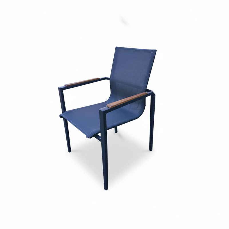 Hamilton Bay Outdoor Hamilton Bay OUTDOOR Aurora alu. Dining Chair dark gray sling +teak,