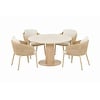 Hartman 5-piece lounge dining set with Sevilla armchairs in Cappuccino and Girona 120cm table with ceramic top â€“ Cappuccino