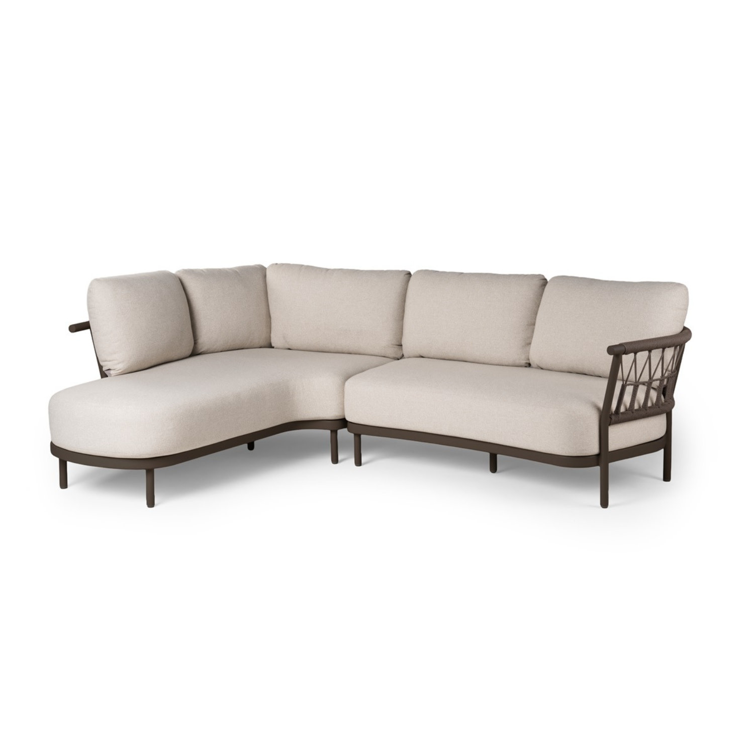 Tierra Outdoor Tierra Outdoor Fresca Lounge Set Organic Complete Right Chocolat - Dove - 277×199×88cm - TO-00550