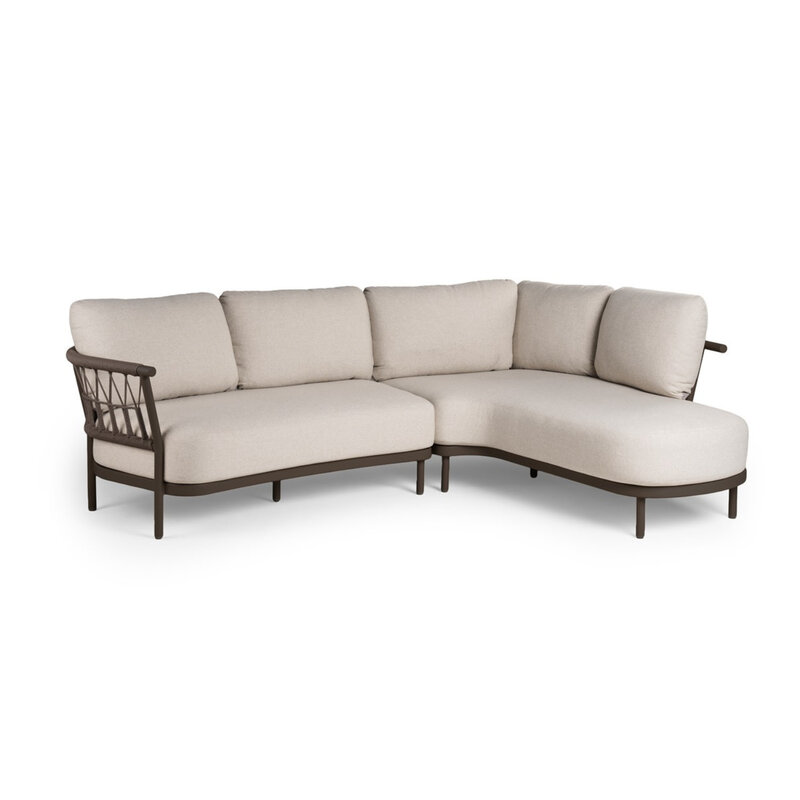 Tierra Outdoor Tierra Outdoor Fresca Lounge Set Organic Complete Left Chocolat - Dove - 277×199×88cm - TO-00549