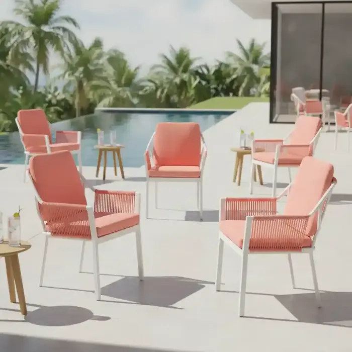 Tierra Outdoor Tierra Outdoor Liv Dining Chair inclusive cushions, white frame,