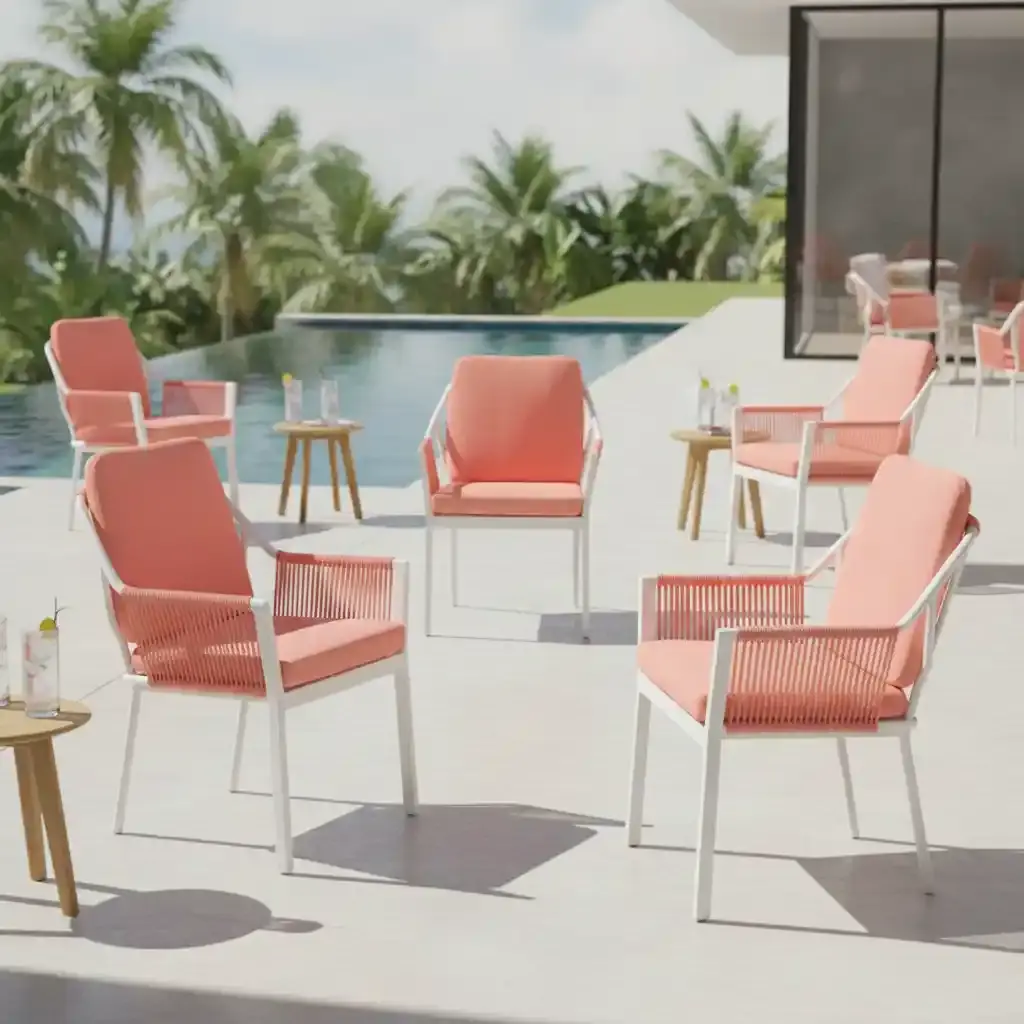 Tierra Outdoor Tierra Outdoor Liv Dining Chair met wit frame inclusief zitkussens - diverse kleuren