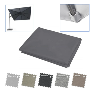 Platinum Platinum LOS PARASOLDOEK zweefparasol Challenger T2 Glow / Solarflex 300x300 cm Antraciet grijs