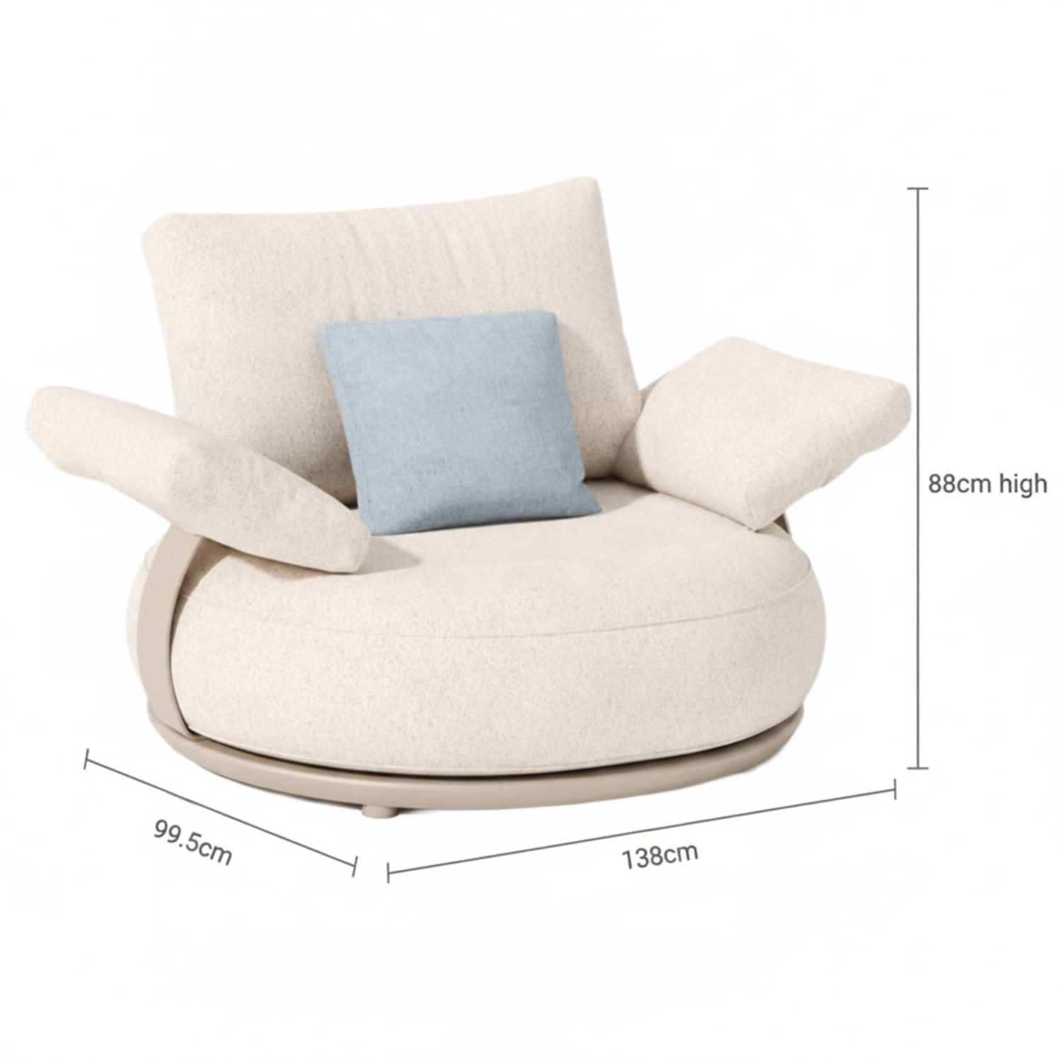 Higold Higold  CALLA Single Sofa BEIGE - W138xD99,5xH85cm - 20702001