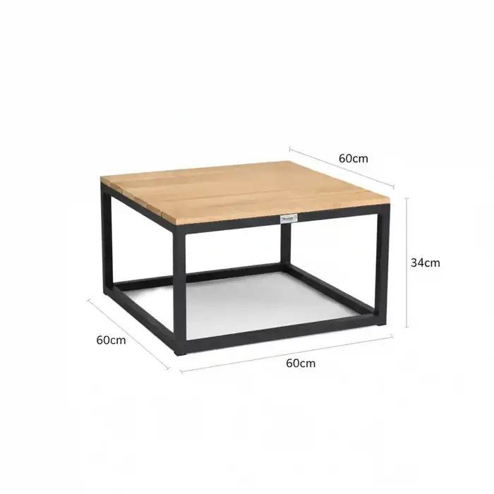 Tierra Outdoor Tierra Outdoor Rio Coffee Table M 60x60x35cm Grey -Teak - TO-6130