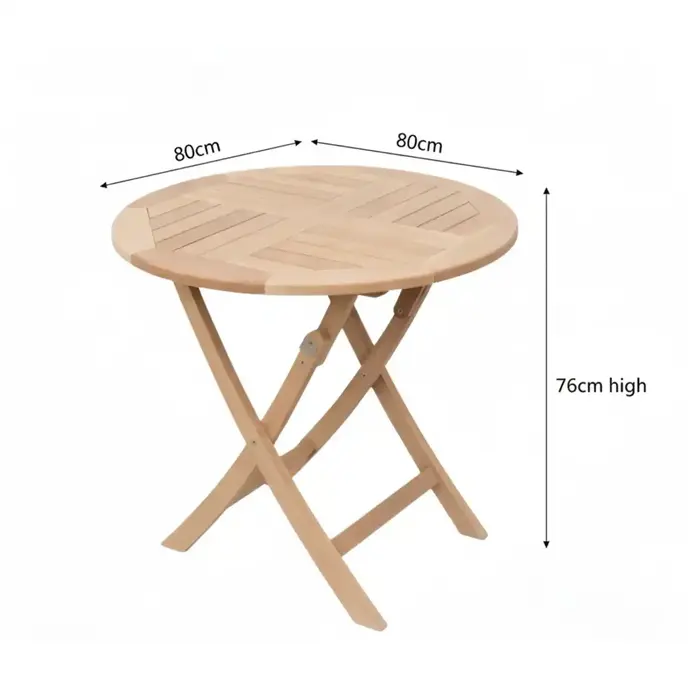 Hamilton Bay Outdoor Hamilton Bay - Derby klaptafel - 80cm rond - teak/rvs