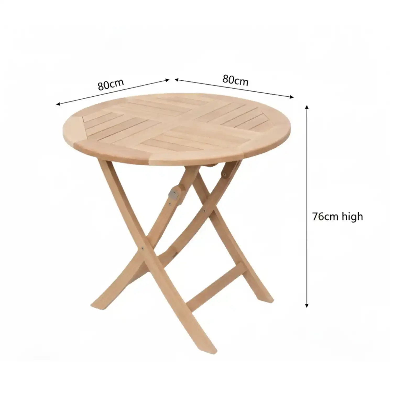Hamilton Bay Outdoor Hamilton Bay - Derby klaptafel - 80cm rond - teak/rvs