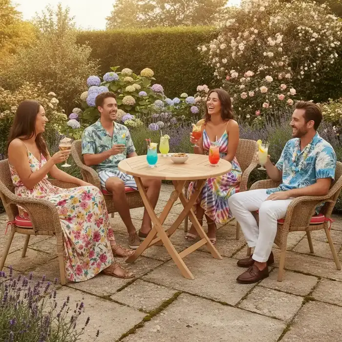 Hamilton Bay Outdoor Hamilton Bay - Derby klaptafel - 80cm rond - teak/rvs