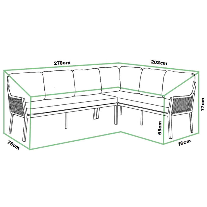 Tierra Outdoor Tierra Outdoor Protective Cover Liv / Natal Lounge Dining Set Right 270 × 202 × 77 cm