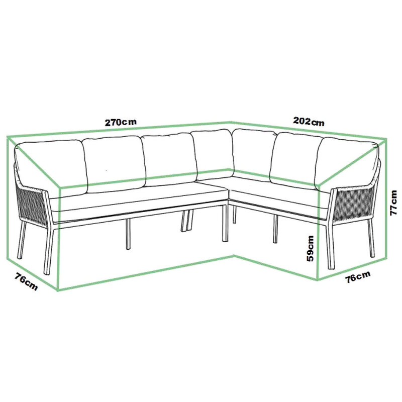 Tierra Outdoor Tierra Outdoor Protective Cover Liv / Natal Lounge Dining Set Right 270 × 202 × 77 cm