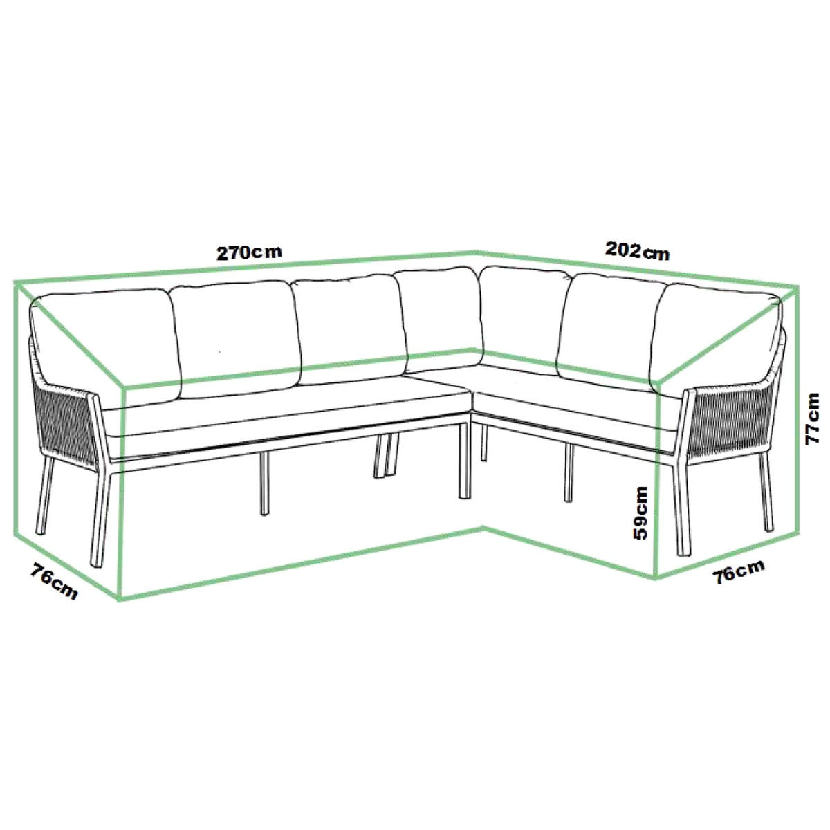Tierra Outdoor Tierra Outdoor Protective Cover Liv / Natal Lounge Dining Set Right 270 × 202 × 77 cm