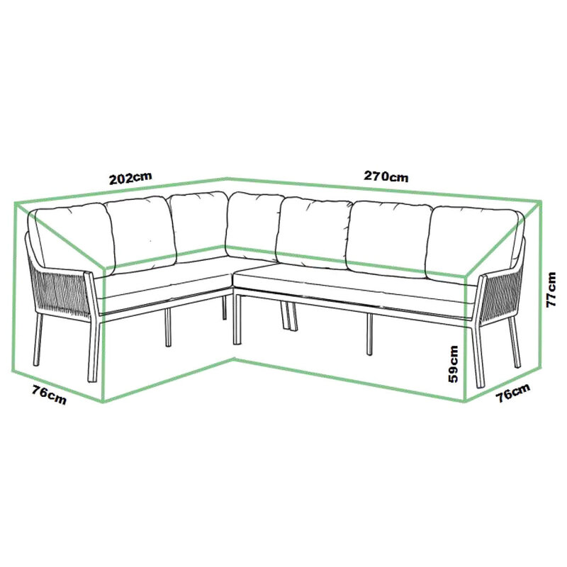 Tierra Outdoor Tierra Outdoor Protective Cover Liv / Natal Lounge Dining Set Left 270 × 202 × 77 cm