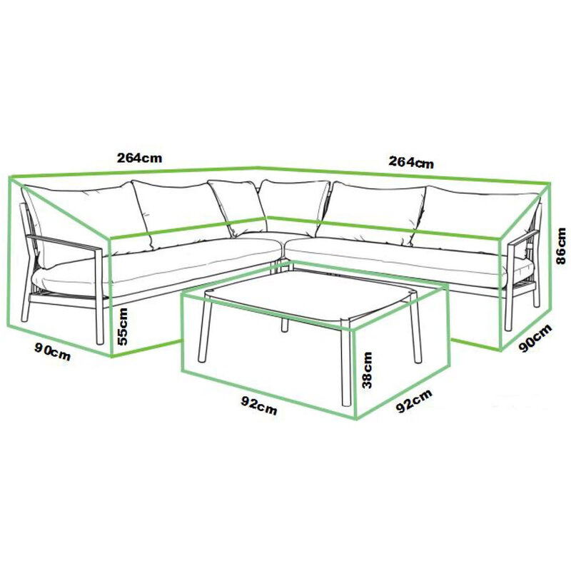 Tierra Outdoor Tierra Outdoor Protective Cover Monti Lounge Corner Set 264 × 264 × 86/38 cm