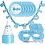 relaxdays Babyshower versiering - Jongen - decoratie - blauw - 19-delige set