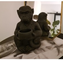 Deco monkey - aap waxinelichthouder - theelichthouder - Zwart of Koper - 19 cm