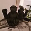 De Retourboer Deco monkey - aap kandelaar voor 1 kaars - Zwart of Koper - 19 cm