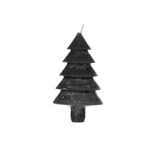 Kaars kerstboom Gaio recht zwart - 12 x 7 cm