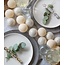 Cotton Ball Lights Lichtsnoer met 20 Lichtbollen - Sparkling 'Silver/Shell' - Beige & Zilver - Werkt op USB - 378 cm