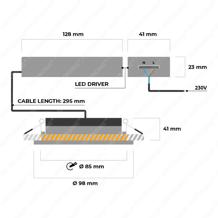 HOFTRONIC Dimbare IP65 LED inbouwspot Napels wit