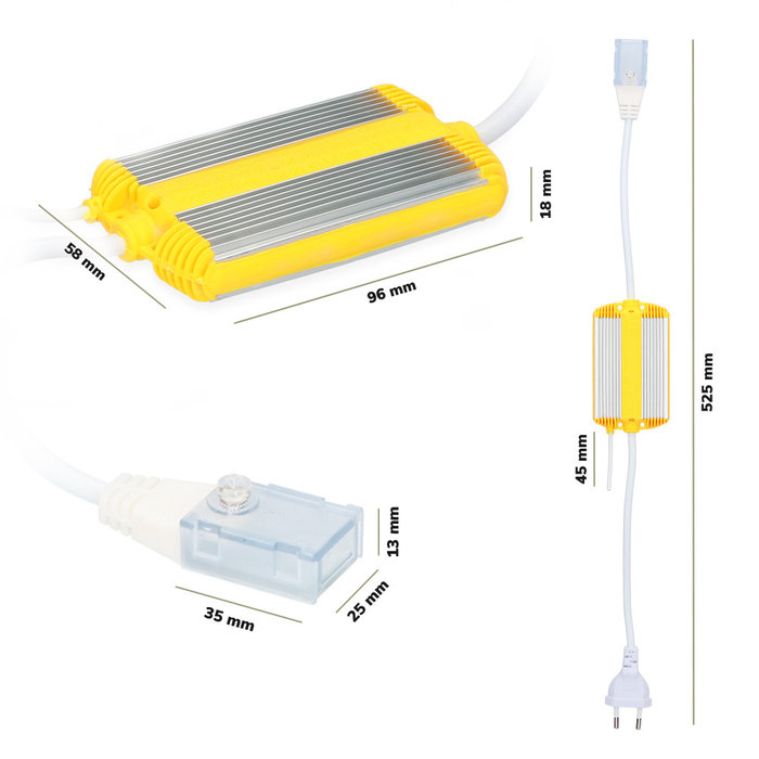 HOFTRONIC LED Light strip RF dimmer FLEX60 RGB Plug & Play incl. Remote control