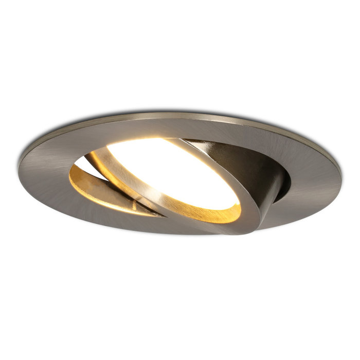 HOFTRONIC Dimmable IP44 LED Downlight Rome stainless