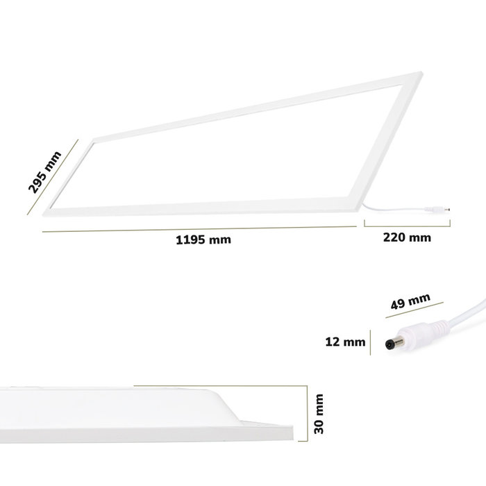 HOFTRONIC LED Paneel 30x120 36 Watt 125lm/W <19 UGR 5 jaar garantie