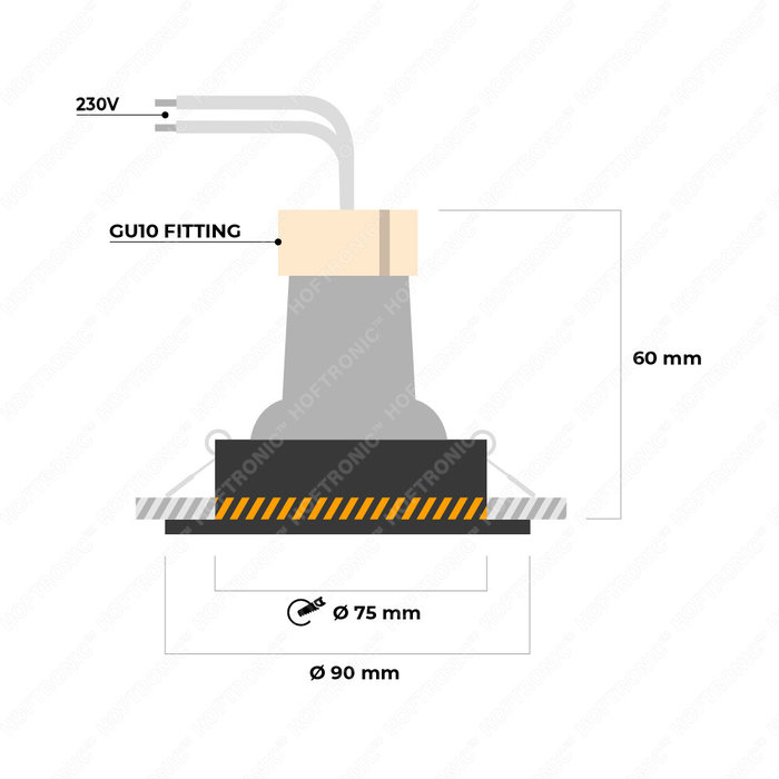 Hoftronic Smart Smart WiFi LED recessed spotlight Pittsburg dimmable RGBWW tiltable white IP20