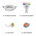 Hoftronic Smart Smart WiFi LED recessed spotlight Pittsburg dimmable RGBWW tiltable white IP20