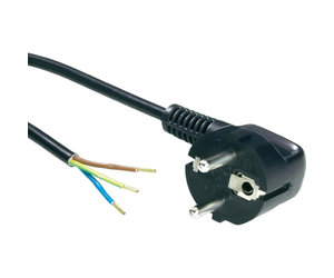 Power cord 3m 220V 3x0,75 mm² incl. plug with grounded earth - HOFTRONIC