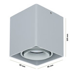 HOFTRONIC Dimbare LED opbouw plafondspot Esto Grijs incl. GU10 spot 5W 2700K IP20 kantelbaar