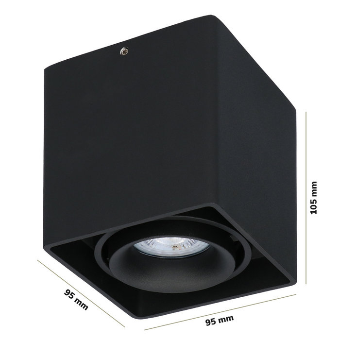 HOFTRONIC Dimmable LED surface mounted ceiling spotlight Esto 2700K GU10 Black IP20 tiltable