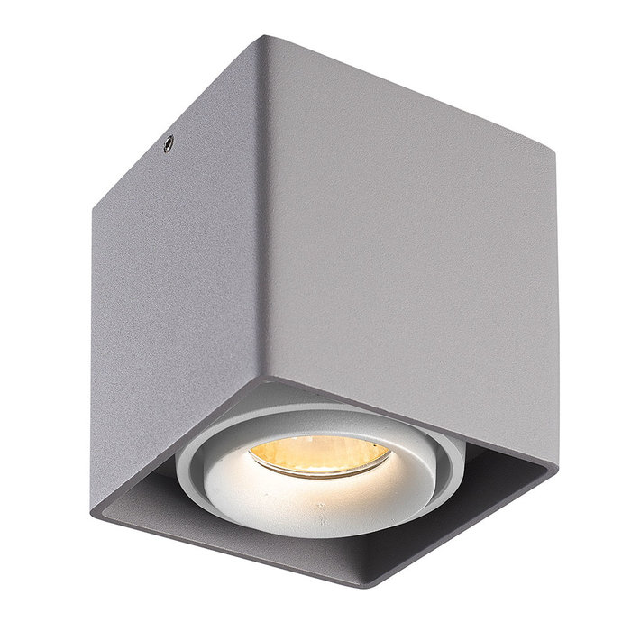 HOFTRONIC Dimmable LED surface mounted ceiling spotlight Esto Grey with white bezel IP20 tiltable excl. GU10 lightsource