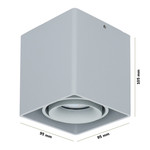 HOFTRONIC Dimbare LED Opbouwspot plafond Esto Grijs met witte afdekring IP20 kantelbaar excl. GU10 lichtbron