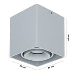HOFTRONIC Dimmable LED surface mounted ceiling spotlight Esto Grey with white bezel IP20 tiltable excl. GU10 lightsource