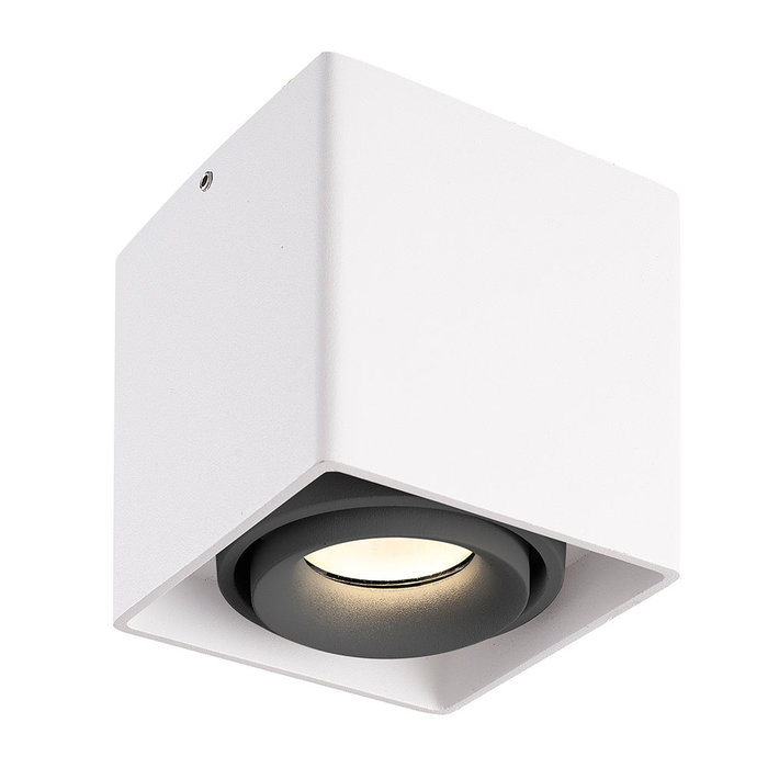 HOFTRONIC Dimbare LED Opbouwspot plafond Esto Wit met grijze afdekring IP20 kantelbaar excl. GU10 lichtbron
