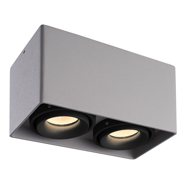 HOFTRONIC Dimmable LED surface-mounted ceiling spotlight Esto Grey/Black 2 light tiltable 5W 2700K