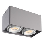 HOFTRONIC Dimmable LED surface-mounted ceiling spotlight Esto Grey/Wit 2 light tiltable 5W 2700K