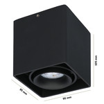 HOFTRONIC Dimmable LED surface mounted ceiling spotlight Esto 4000K GU10 Black IP20 tiltable